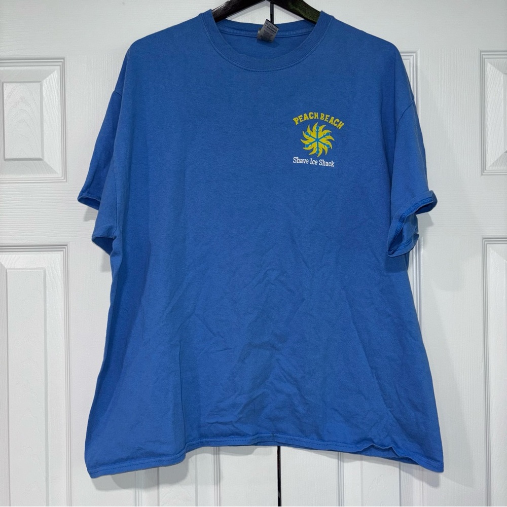 Peach Beach Shave Ice Shack Virginia Blue Unisex T-Shirt Size XL